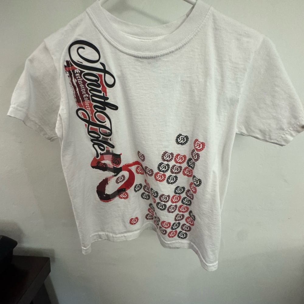 South Pole White and Red Graphic Tee